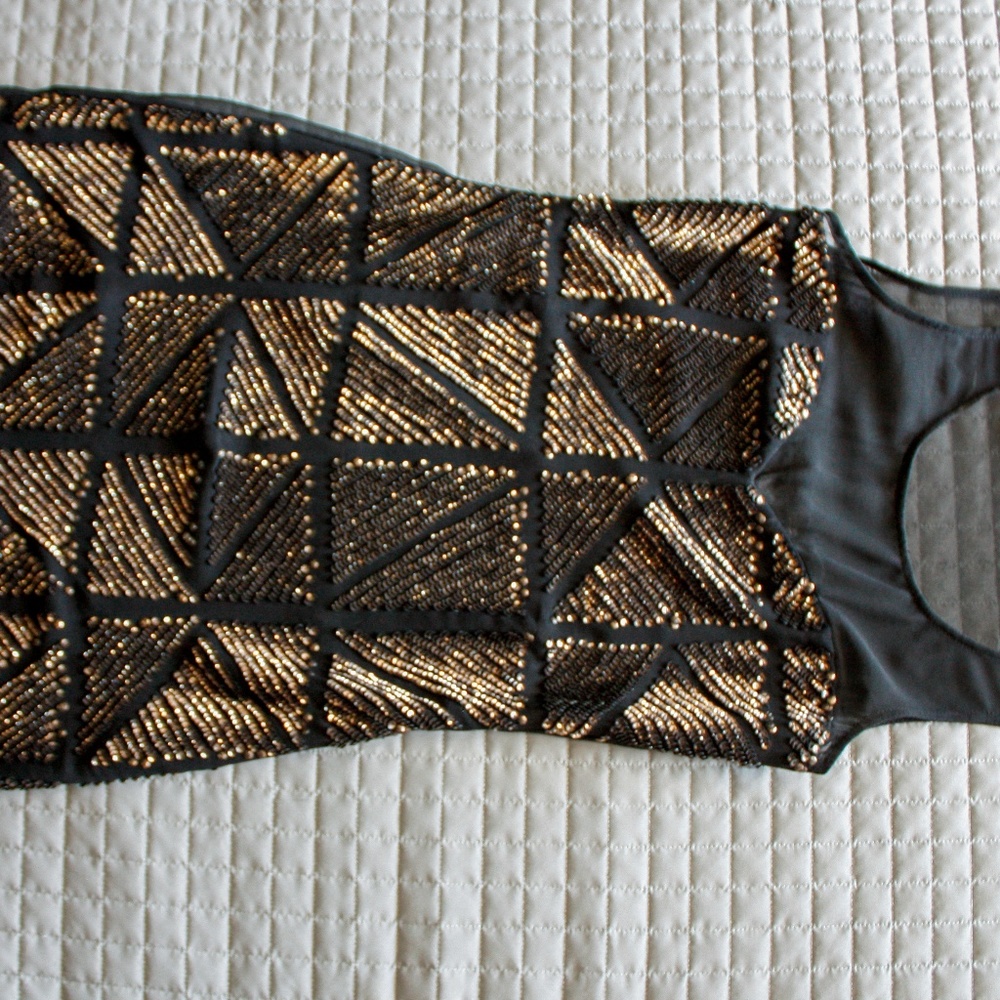 Geometric Sequence New Year's Ever Bronze Dress